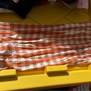 Orange and White Checkered Kids One Piece